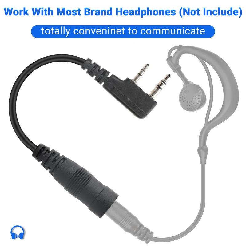 Cáp Bộ Chuyển Đổi Tai Nghe Tai Nghe Bộ Đàm Baofeng 2 Chân Sang 3.5Mm Quansheng, Tương Thích Với Baofeng Z85r APPI 4