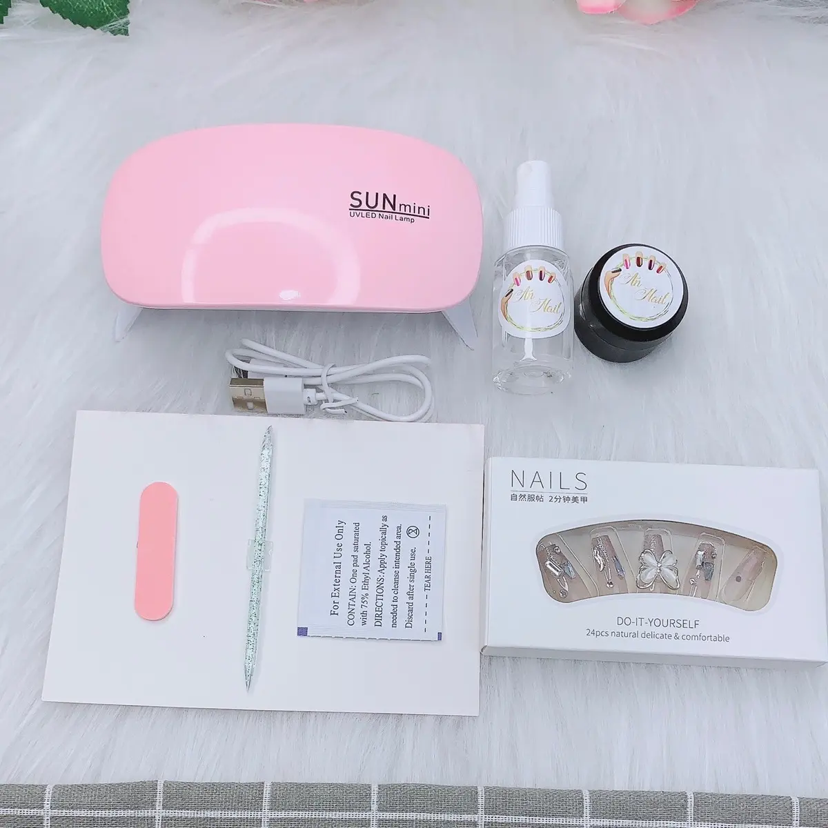(Tặng 1 bộ Nail) Combo máy hơ mini+ Gel định hình (gắn Nail thạch), Bộ dụng cụ làm móng tay Làm đẹp Làm Nail Sơn Gel