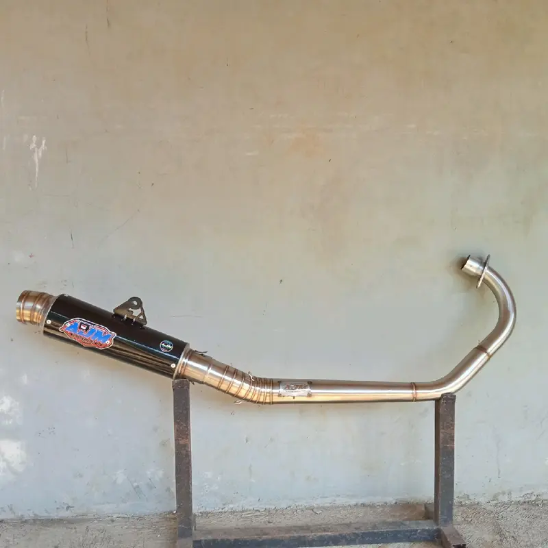 kenalpot racing AJM ORIGINAL tipe kompetisi p25 black leheran Roll Bending bahan full stenlish inlet50mm 1