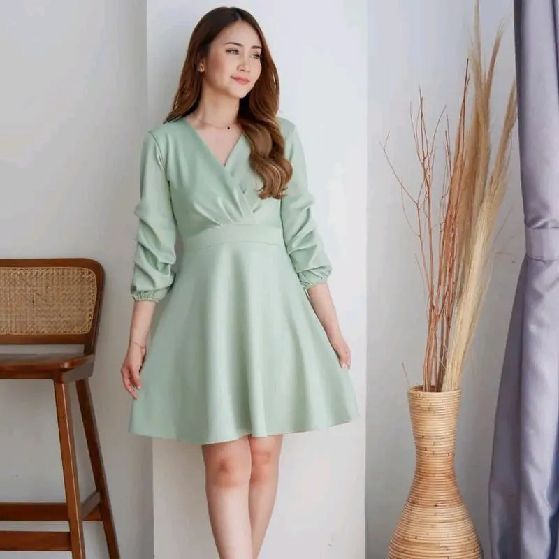Dres tunik crinkle airflow premium casual panjang wanita  dress  atasan  midi  baju   Oversize