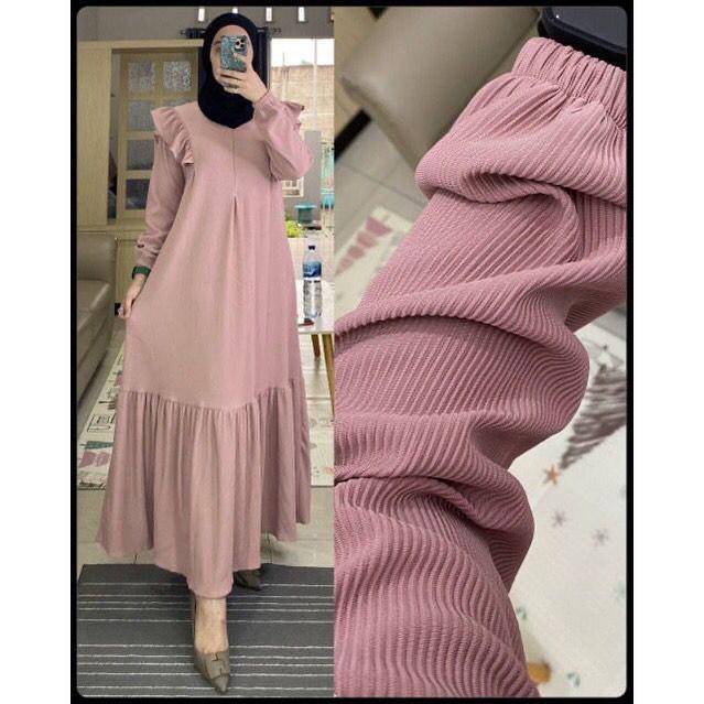 ILMIRA Maxy Dress Rip Knit CAsual Dress Rajut Wanita Simple Outfit Kekinian WL 4
