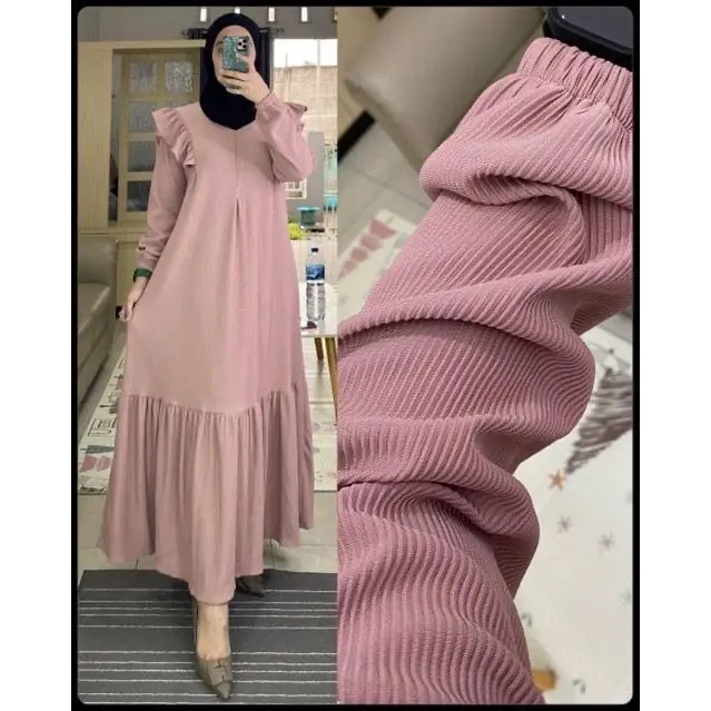 ILMIRA Maxy Dress Rip Knit CAsual Dress Rajut Wanita Simple Outfit Kekinian WL 3