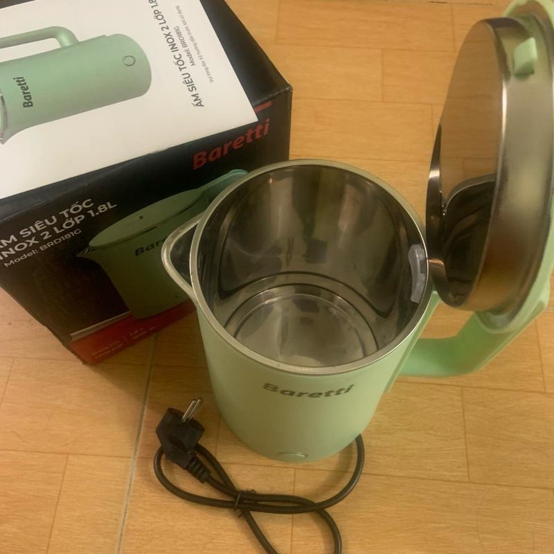 Ấm siêu tốc Inox Baretti dung tích 1.7l - Hàng chính hãng bảo hành 12 tháng trên toàn quốc cốc 9999999999999999999k 7