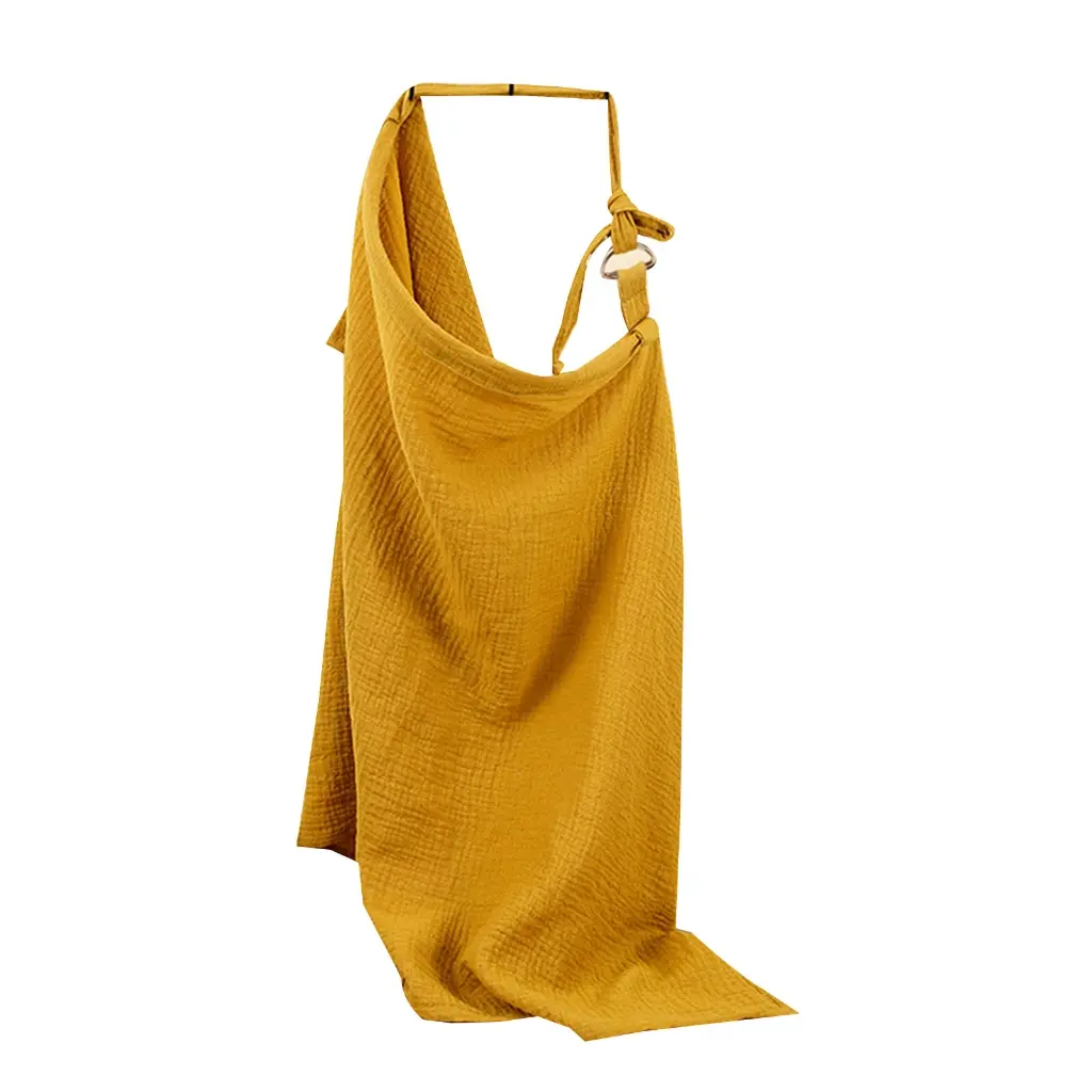d973 Stylish Cotton Nursing Cover with Buckles Double Layer Apron Newborn Blanket