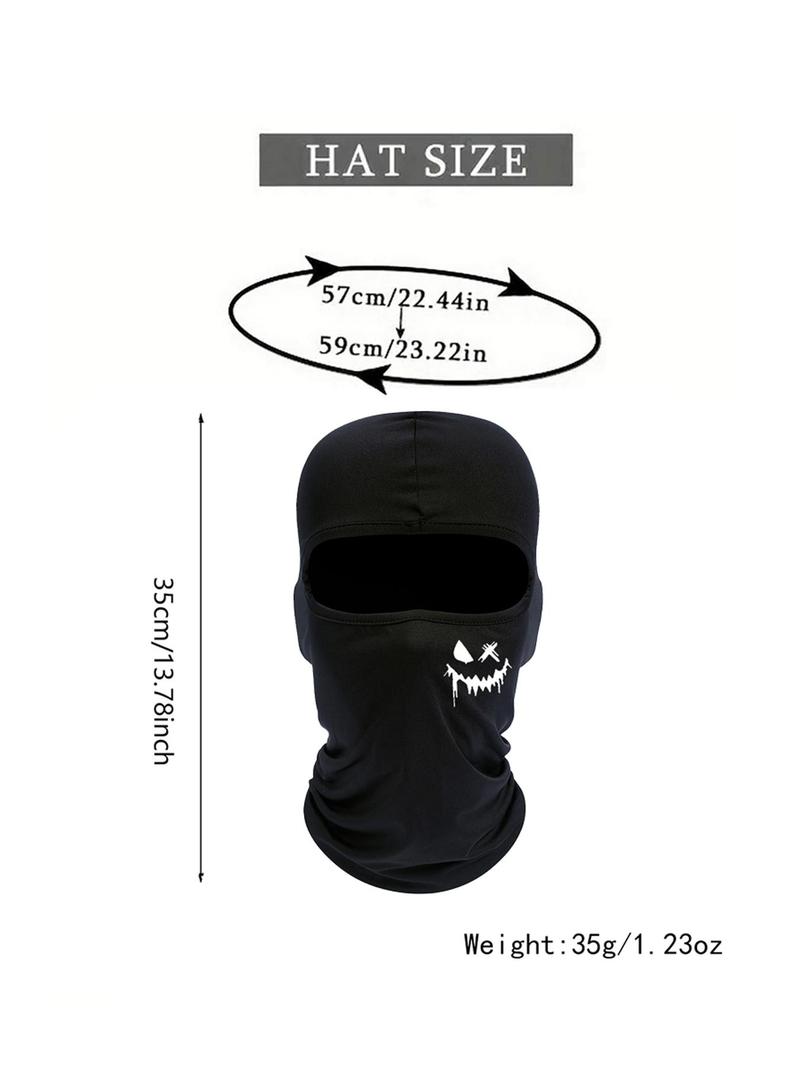 Product Introduction of Smiling Face Print Balaclava Face Mask, Breathable Sun Protection Neck Gaiter, UV Protector Motorcycle Ski Scarf for Men & Women 1