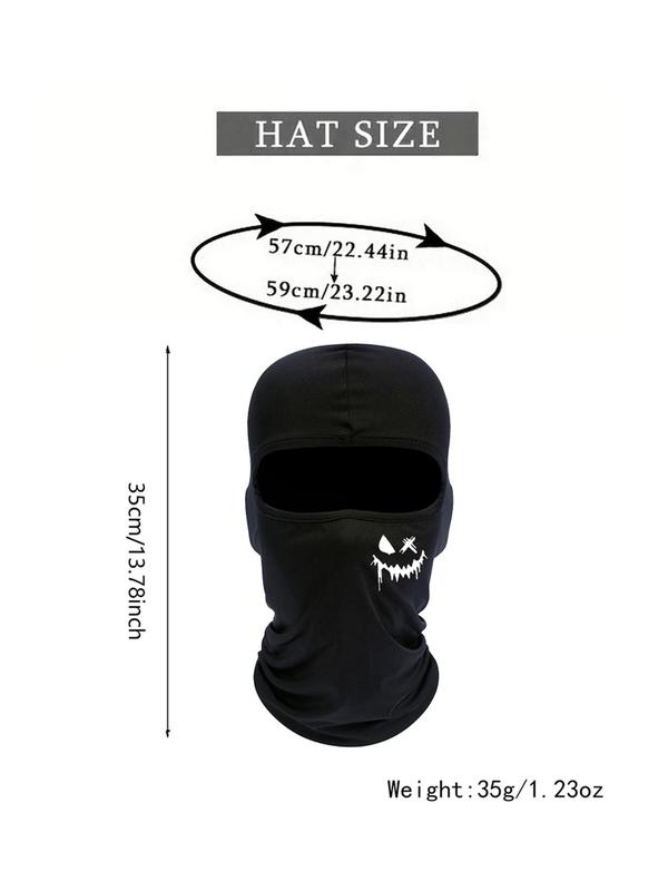 Smiling Face Print Balaclava Face Mask, Breathable Sun Protection Neck Gaiter, UV Protector Motorcycle Ski Scarf for Men & Women 1