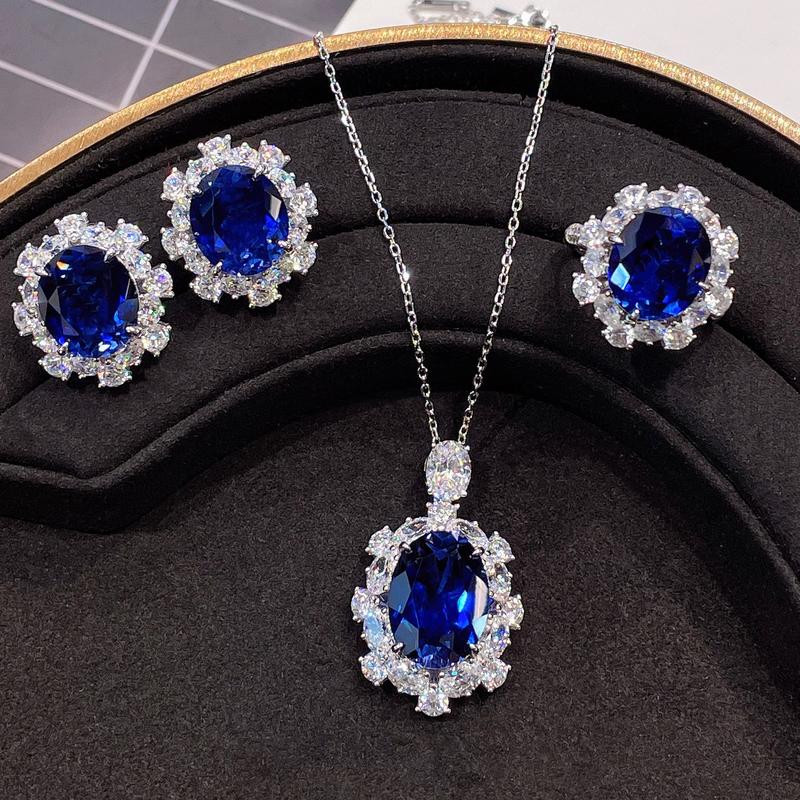 Product Introduction of Blue Topaz and Sapphire Glow Jewelry Set 0
