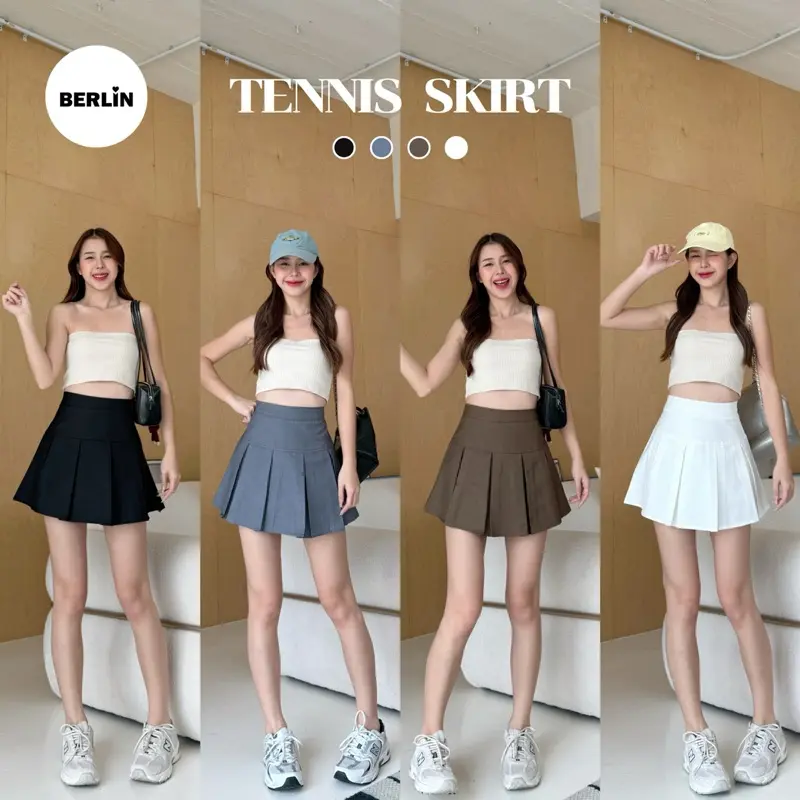 กระโปรงเทนนิส เอวสูง Skirts สีพื้น มีซับใน / No : S03 คําแนะนําผลิตภัณฑ์ใหม่ของเดือนนี้  Clothing Women ผู้หญิง เสื้อผ้า สีเทา ชมพู กางเกง  ขากระบอก  ใหญ่  สั้น  ฟิต  ๆ  สูง  ผ้า  ฮานาโกะ คา  โก้ แมทชุด tyla  skirt  belt  outfit  ยาวลาย  สก็อต  ที่  สร้อย