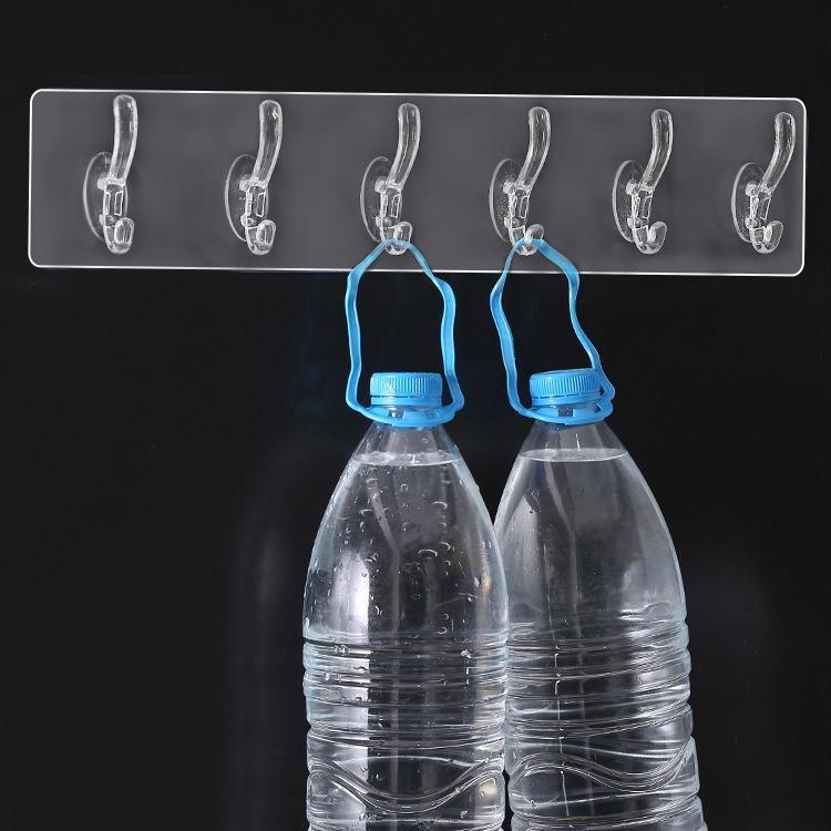 Thanh Móc Treo Đồ 6 Móc Siêu Dính Dán Tường Nhà Tắm,Nhà Bếp,Tủ Quần Áo