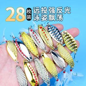 Sequin Set Lure Mix Night Glow Melon Seed Double Curve Leech Micro Vibration Treble Hook for Mouthfish