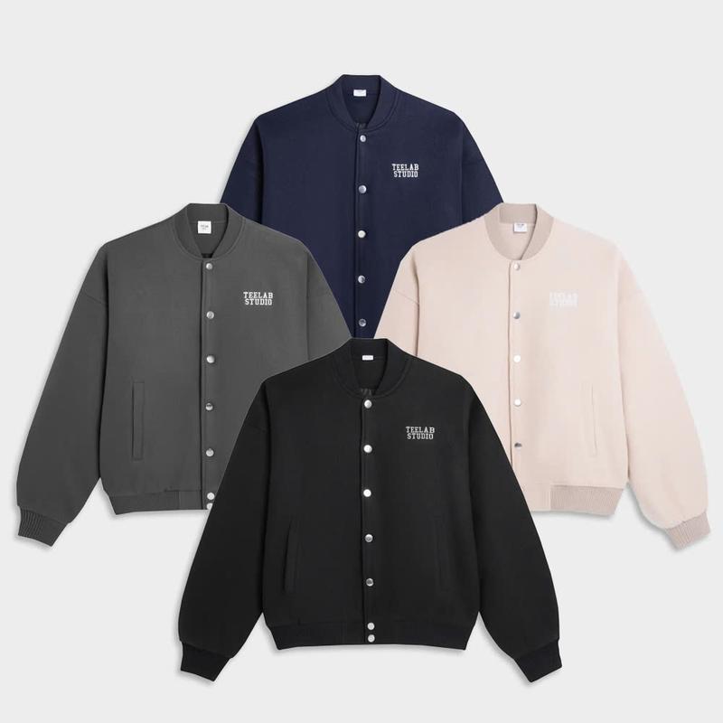 Áo khoác Teelab Classic Varsity Vải Dạ trần bông Unisex Form Oversize Local Brand Unisex  AK117