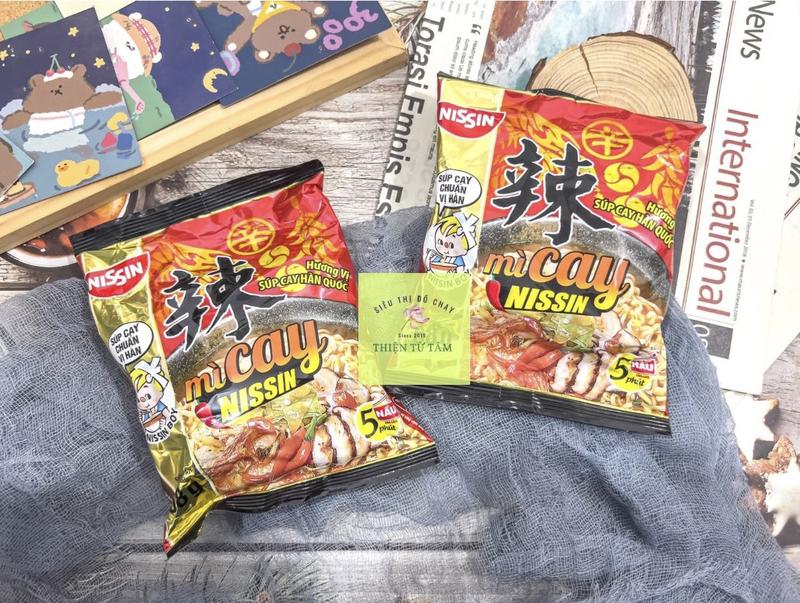  Mì Cay Ăn Liền Nissin Sợi Mì Dai Mềm Nước Sốt Đậm Đà Gói Tiện Lợi 68g 