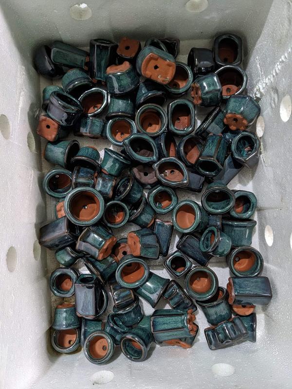   SALE 6k chậu  Combo 10 chậu bonsai siêu mini trồng sen đá sương rồng ktpb từ 3-5cm men xanh hỏa biến gốm Bát Tràng 