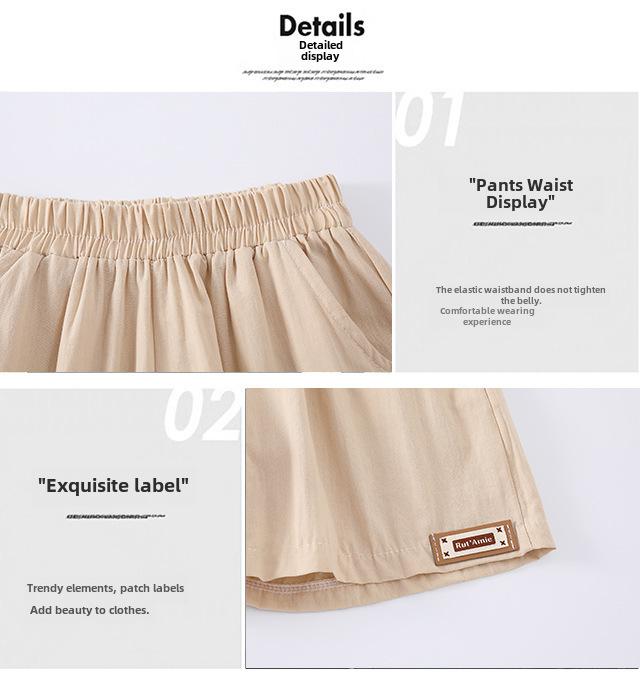 Product Introduction of Summer minimalist thin children's shorts for boys and girls, children's clothing for boys and girls, solid color cotton pants for boys 20