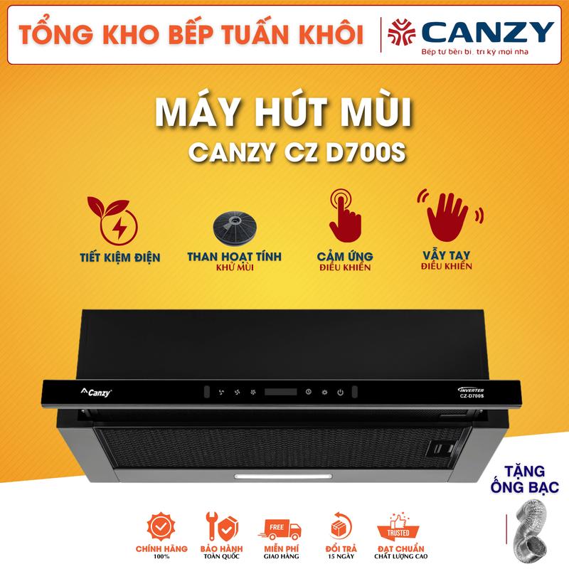 Máy hút mùi âm tủ Canzy CZ-D700S-70cm-inox/kính, Cảm ứng siêu nhạy, bền bỉ, tiết kiệm điện năng
