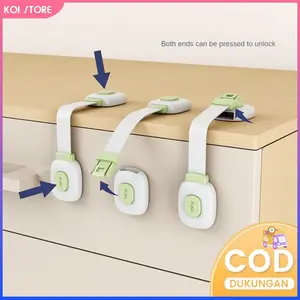 KOI STORE Pengunci Lemari Kulkas Laci Pengait Pintu Pelindung Baby Safety Lock Bahan Premium Awet Tahan Lama