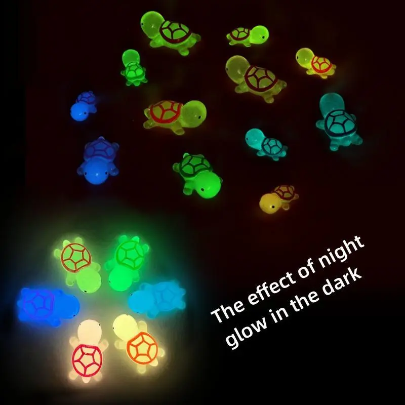 Random Color Luminous Turtle Decoration, 10/20pcs Mini Turtle Ornament, Diy Micro Landscape Mini Desktop Car Decoration Ornaments, Birthday Gifts Ideas, Pink & Pastel Colors, Decor Figurine Glow in The Dark Decoration, Room Home Decor Ornament, Magical 3