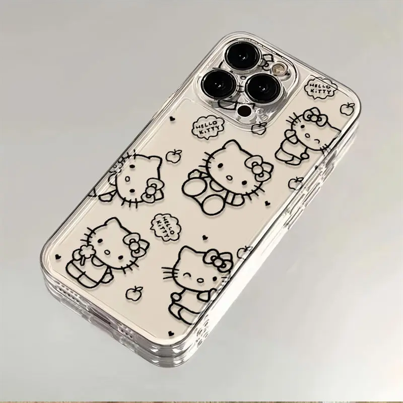 Hello Kitty Apple 15promax/14/13/12 Space Shell Ins Style Transparent Soft Shell Iphonexs Phone Case