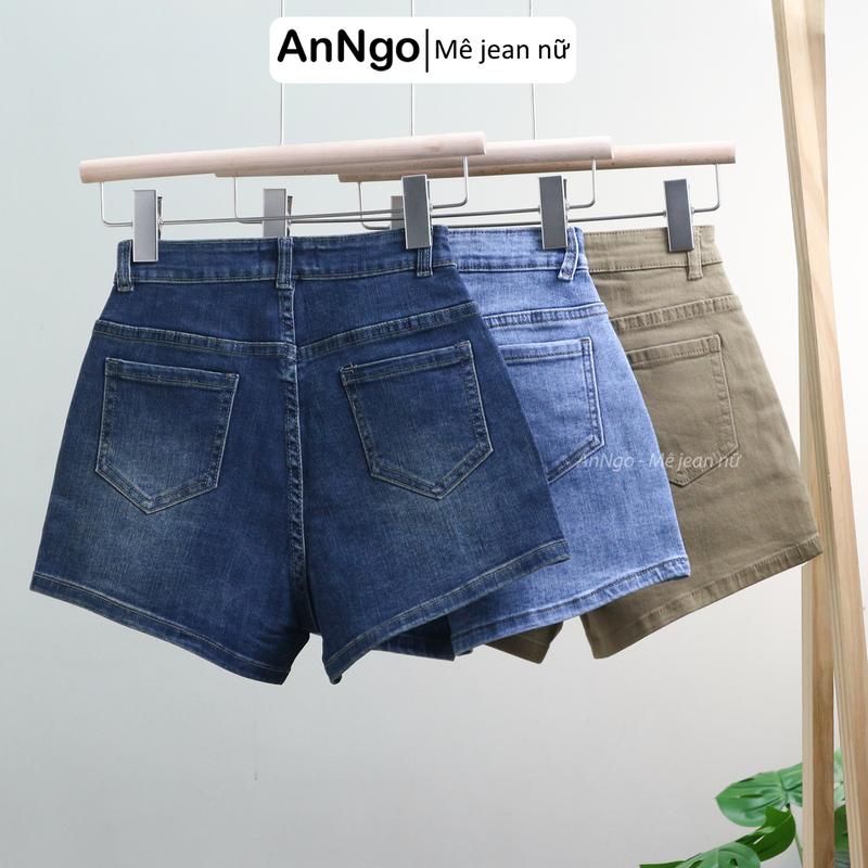 Quần short jean nữ co giãn lai kiểu chất jean cotton dày dặn Anngo - AT488 6