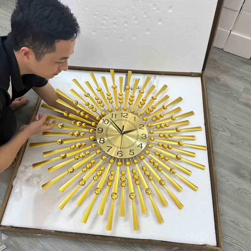 Đồng hồ treo tường trang trí giọt nước vàng Decor Phòng 4