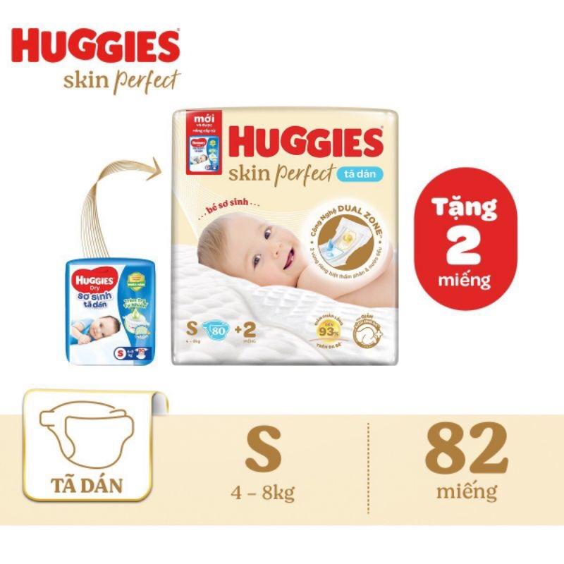 Tã dán Huggies Skin Perfect S80 cho bé 4-8kg với hai vùng thấm giảm kích ứng da cho bé từ 4-8kg Women Nữ Voi