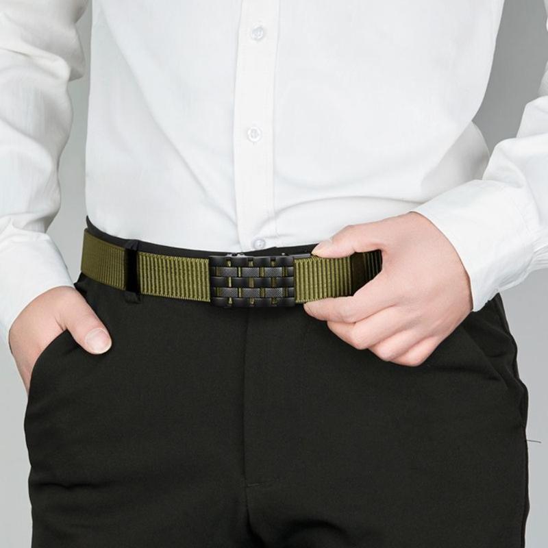 Thắt Lưng Nylon, Thương Hiệu Sang Trọng Của Nam Giới, Thích Hợp Cho Golf, Thể Thao, Công Sở Thường Ngày Dệt, Dây Thắt Lưng, Khóa Tự Động, Dây Thắt Lưng 6