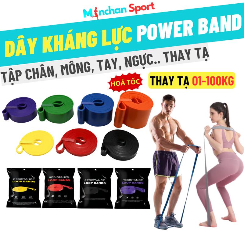 Dây tập kháng lực hỗ trợ tập Gym Yoga đa năng-Hỗ trợ các bài tập bụng, tay, chân toàn thân thay thế cho tạ (Chọn lực kháng theo bảng màu) - Resistance Band, Pull Up Band Cao Su Dây Kháng Lực