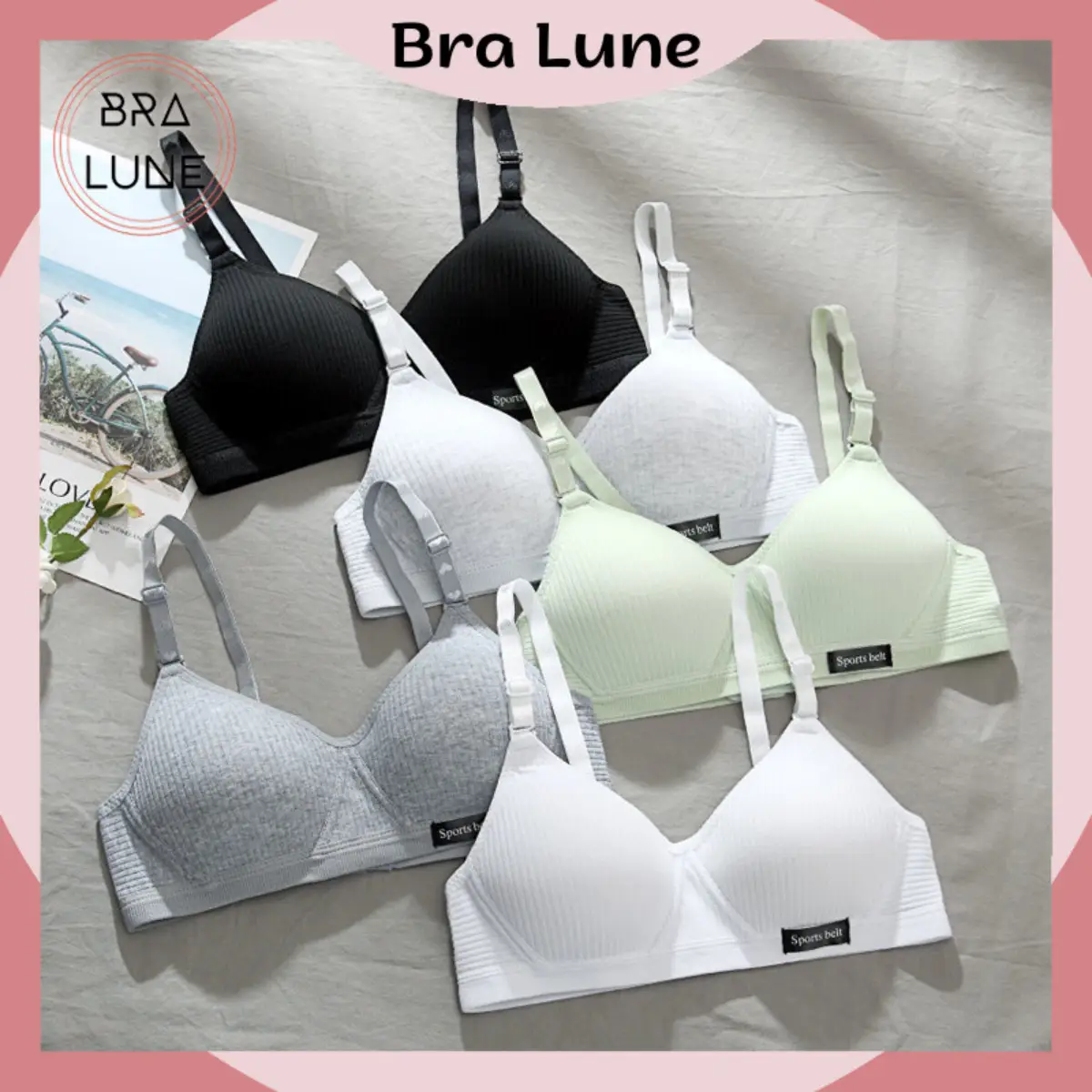 Áo Lót Cotton Nữ Mỏng Không Gọng Bralune Mã 01 Trắng Women Áocon Rẻ Nhung