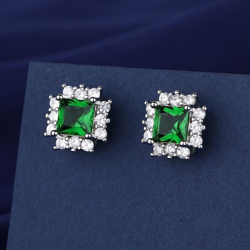 Product Introduction of [with Gra Certificate] Fashion Emerald Jewelry Set Green Ring Necklace Ear Stud 23