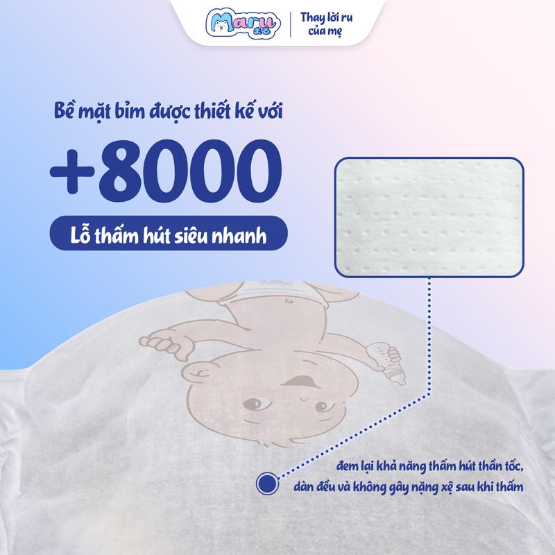 Product Introduction of [TẶNG NGAY 1 XE CHÒI CHÂN CON CỪU] Tã Bỉm Maru công nghệ Nhật form to, mềm mại, thấm hút qua đêm, an toàn lành tính 22