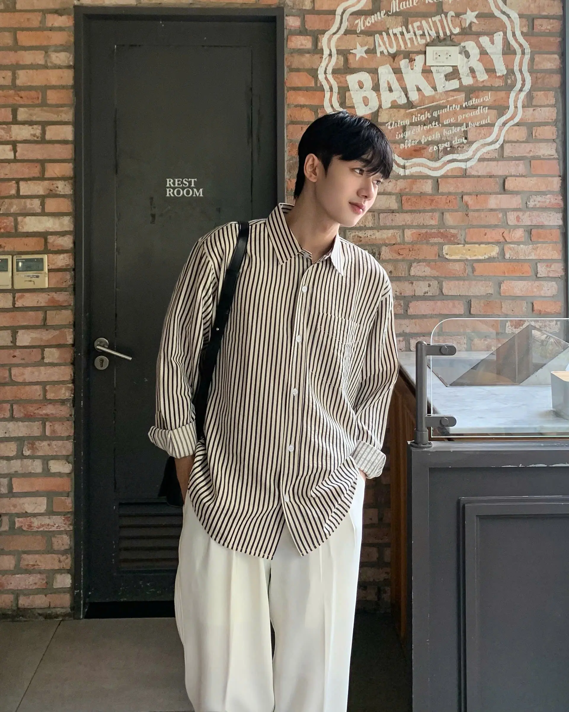 Áo sơ mi kẻ sọc dáng suông [Senne Striped Shirt]