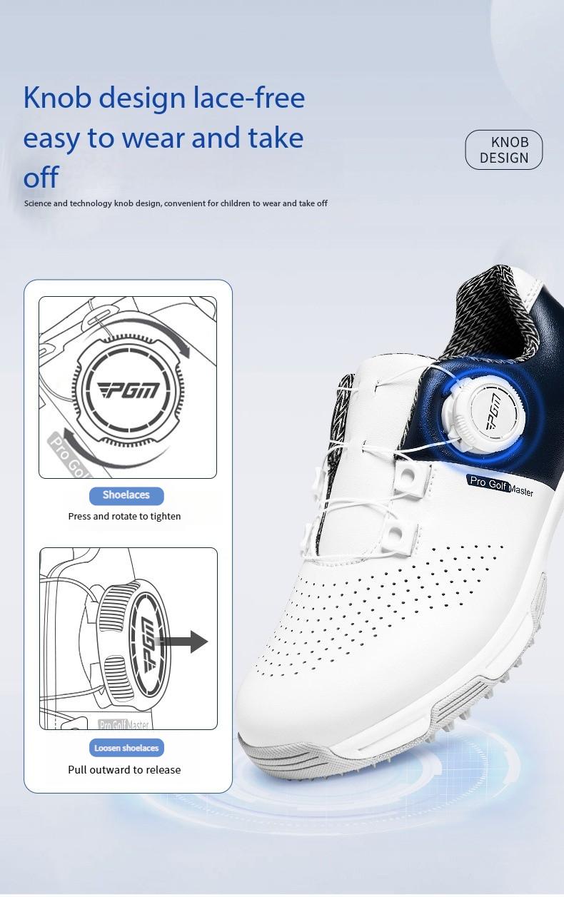 Product Introduction of [PGM] Children Golf Shoe Teenagers Boys and Girls Shoes Knob Shoelace Anti-Slip Lightweight Comfortable Xz382 14