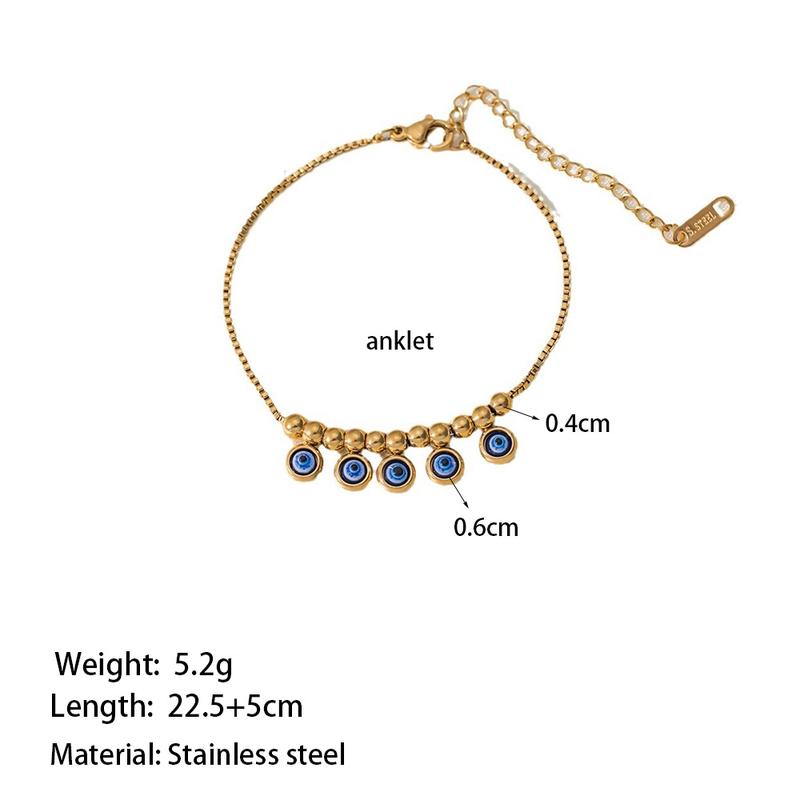 Product Introduction of Devil's Eye Jewelry Suit, Blue Eyes Necklace Bracelet, 18K Gold, Necklace Bracelet Bracelet Suit, Stainless Steel Necklace Suit, Titanium Steel Devil's Eye, Necklace Accessories 7
