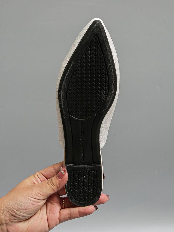 Women's Elegant Plain Bowknot Design Slip on Flats, Casual Pu Soft Comfortable Flat Shoes, Fashionable Pointed Toe Shoes for Daily Wear 8