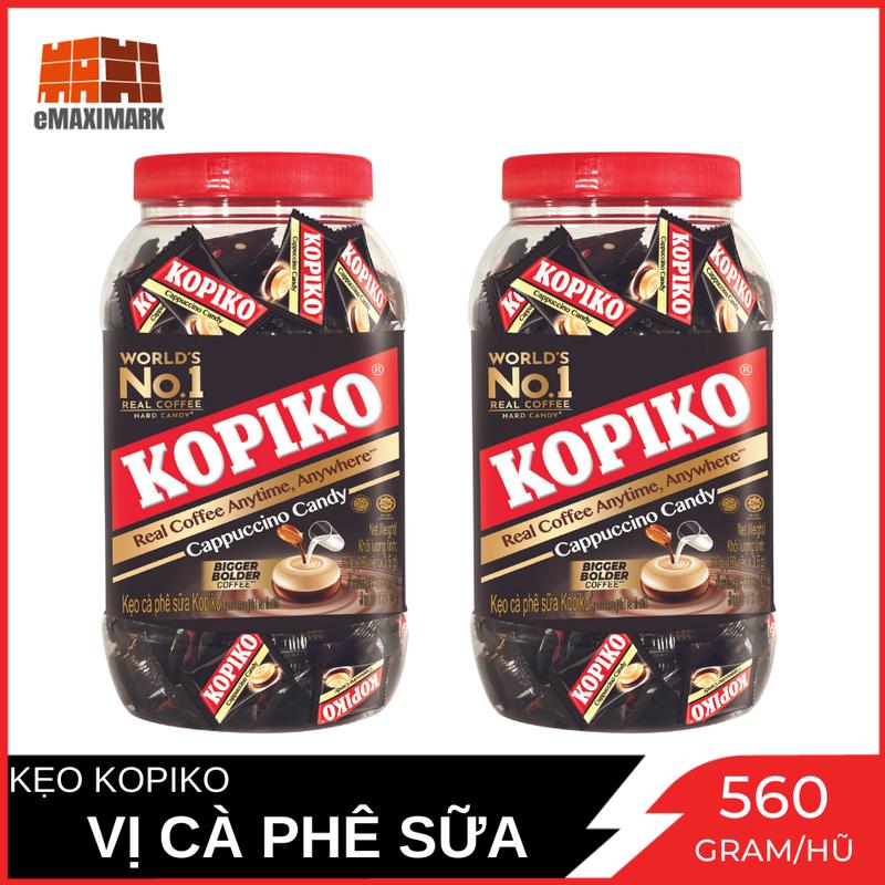 Combo 2 hủ Kẹo cà phê Kopiko Cappuccino Hủ 560gX2