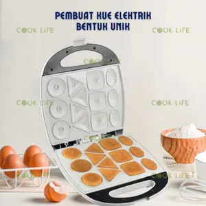 Electronic Cookie Maker Pemanggang Multifungsi Pemanggang Roti Toaster Pembuat Cookies pe manggang Hijau Merah