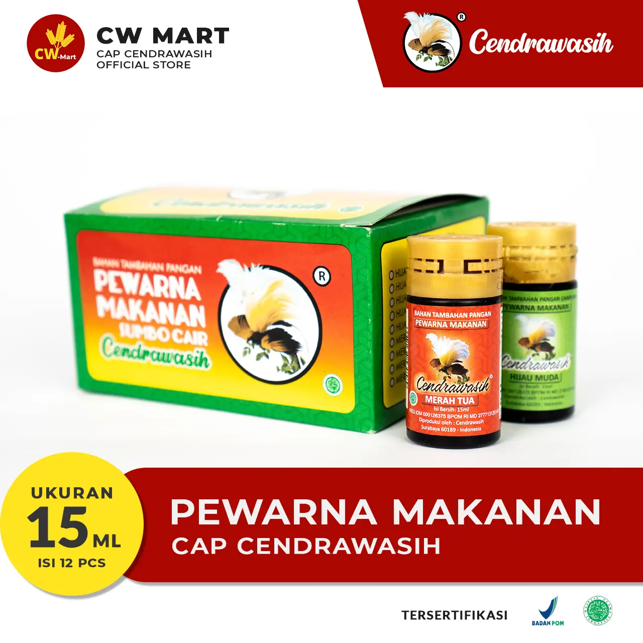 Cap Cendrawasih Pewarna Makanan Sumba 15ml - LUSIN
