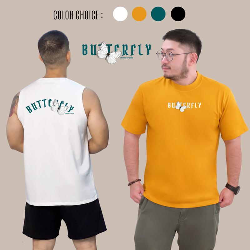 Áo thun Butterfly Moth By Viking - Cotton 250GSM Unisex Nam Nữ Phối Màu Trắng/Đen/Xanh Phối Bướm Đêm Cách Điệu - VIKING MENSWEAR LOCAL BRAND - Áo Thun Basic Cơ Bản Cổ Tròn Nam Tính Lịch Lãm