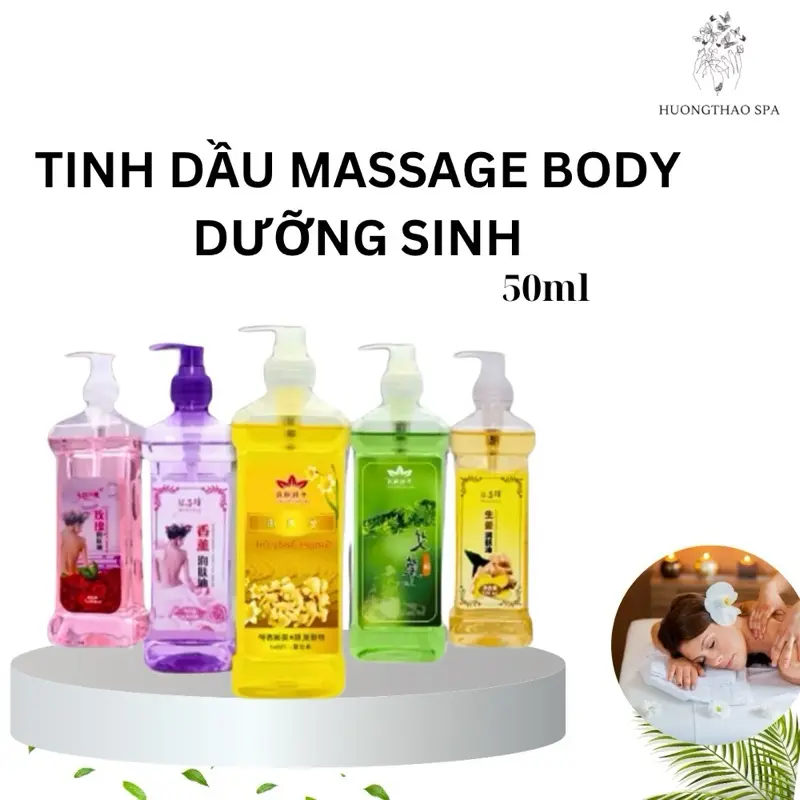 Tinh Dầu  Không Nóng 500ml. Massage Body Dưỡng Sinh. Tinh Dầu Gừng, Hoa Hồng, Lavender, Ngải Cứu