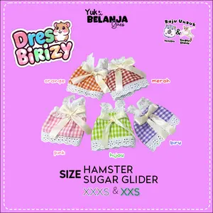 Baju Sugar Glider / Hamster Dress Birizy  Hewan Kecil size XXS | Yuk Belanja Gaes!