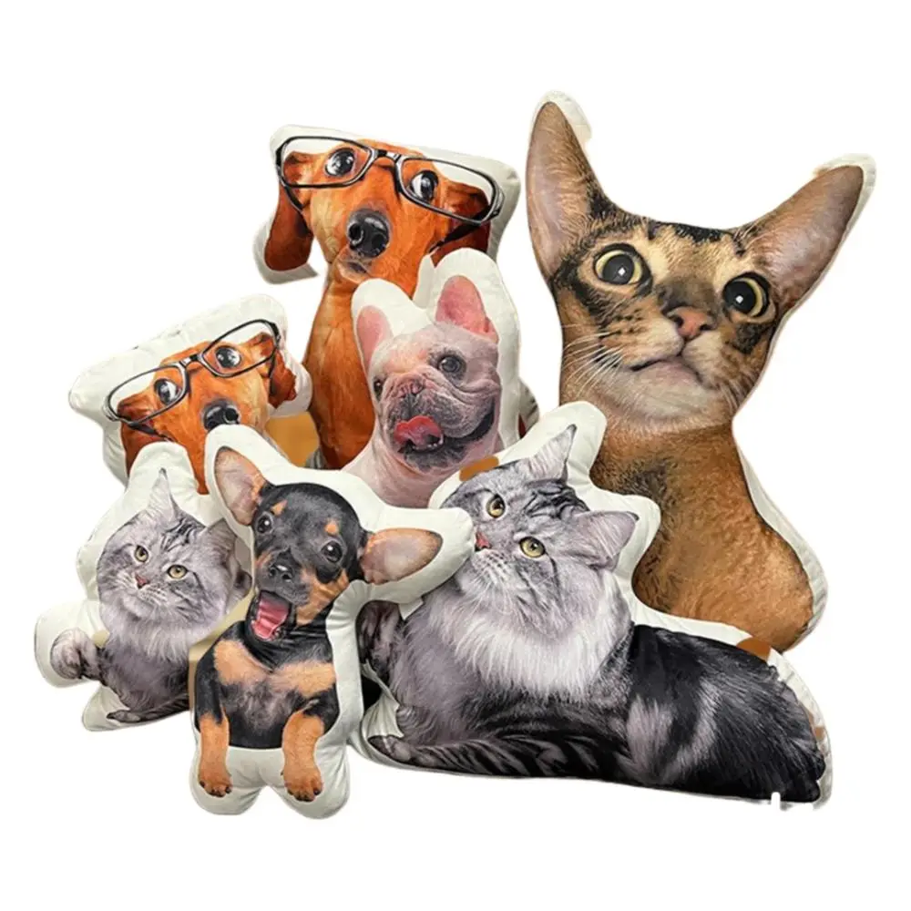 Photo Custom Shape Pillow Case DIY Pet Cushion Toys Dolls Stuffed Animal Dog Cat Picture Pillow Customization Sofa Car Cushion
