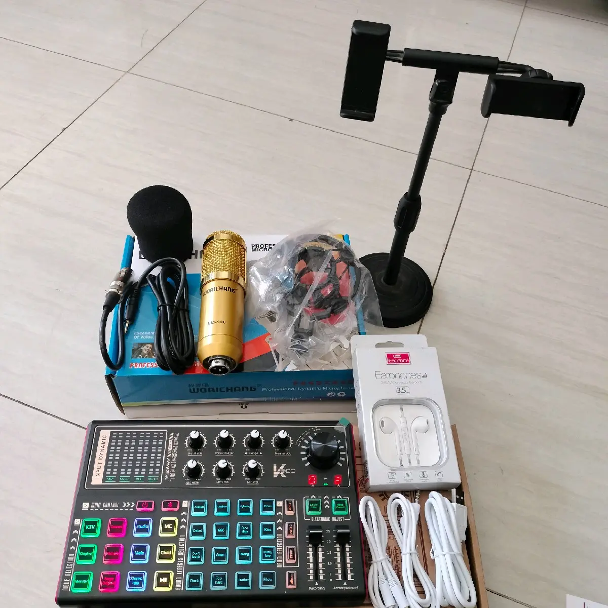mic BM 900 và đầu thu k300 Có dây Có dây
