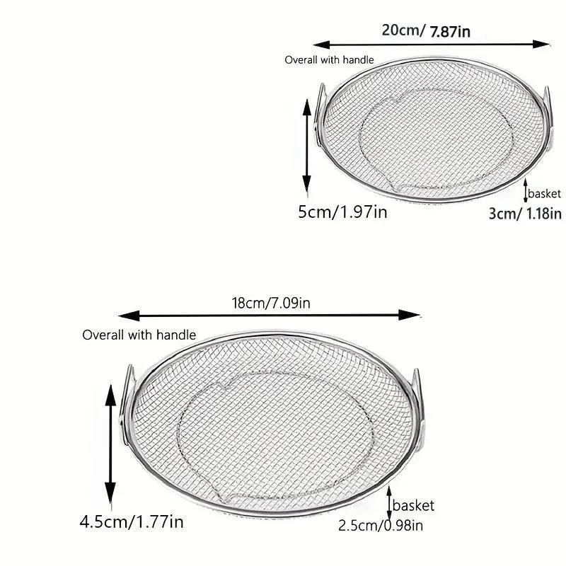 Stainless Steel Frying Oil Filter Tray, 1 Piece Fine Mesh Filter Basket with Handle for Frying Grilling Food, Kitchen Oil Filter Tray, Cooking Utensils, Durable Kitchen Accessories 1