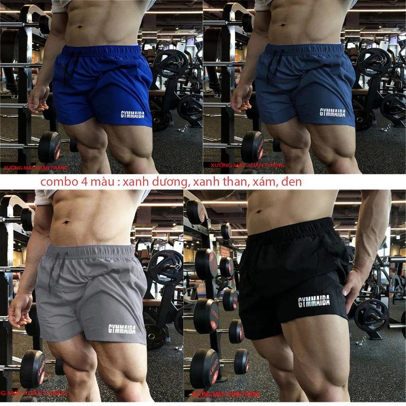 COMBO 4-5 QUẦN ĐÙI NGẮN THỂ THAO. CHẤT THUN MÈ THOÁNG MÁT, CO GIÃN 4 CHIỀU . MẪU GYMMAIBA 2