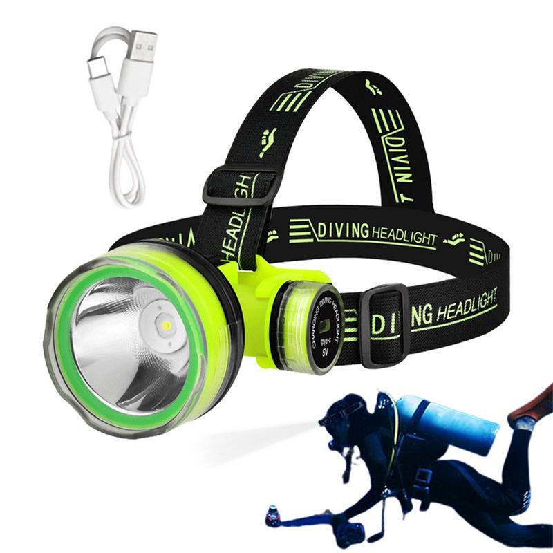 Product Introduction of 【Local】Diving Headlight Rechargeable Professional Flashlight Waterproof Led Fishing Flashlight 1200mAh 23