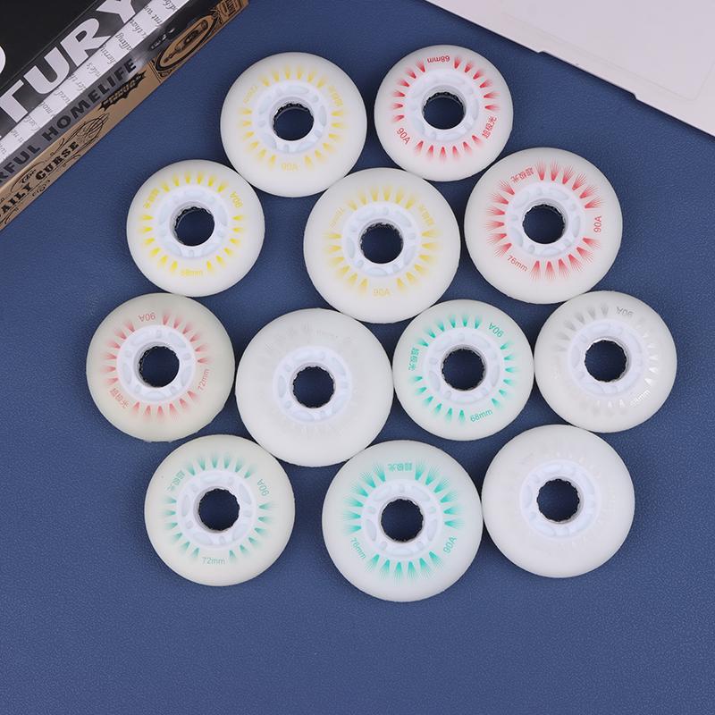 Product Introduction of 1Pc Flash Inline Skate Wheels 90A LED Lighting Skating Wheel Flash Wheels Sliding Roller Skating Shoes 76MM 72MM 68MM 21