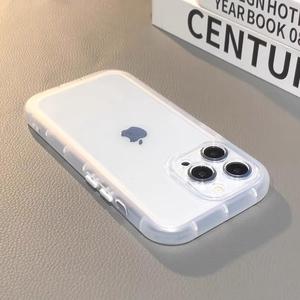 Yellow Transparent Airbag Phone Case Easy to Use, Suitable for iPhone XSmax, XS / X, XR, 7P / 8P / 7 / 8, 16 Plus, 15, 14, 13, 12, 11, Pro Max, Shockproof Case, Ins