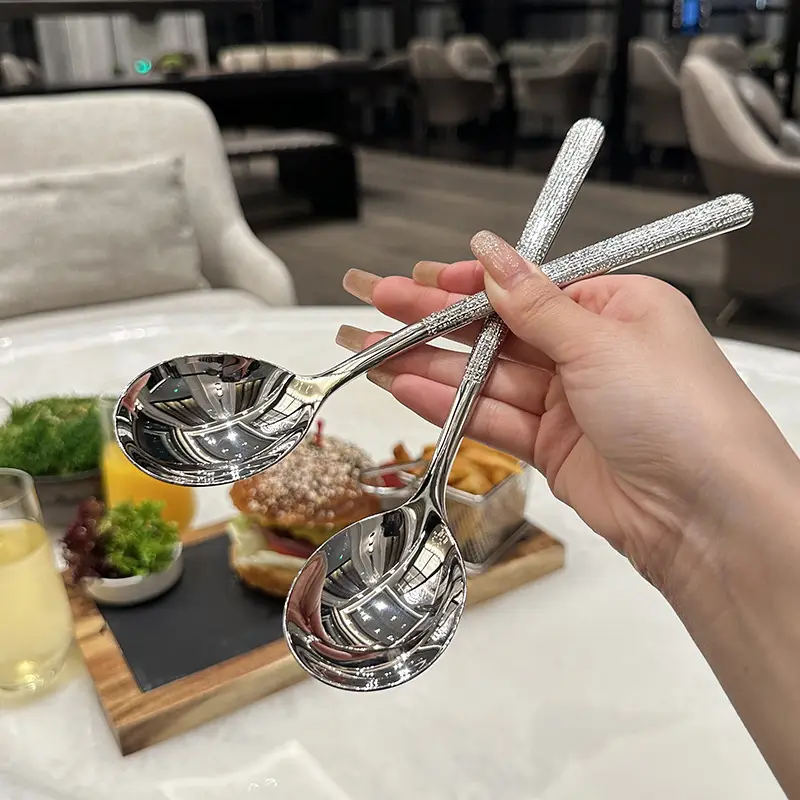 Thìa ăn cơm phong cách Hàn Quốc thìa inox sáng bóng chất liệu không gỉ My Home cán dài tiện lợi DN318