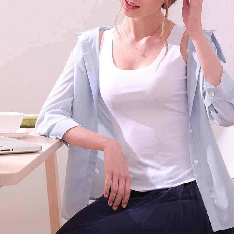 Áo Vest Nữ, Nuietye, Không Đường May, Màu Trơn Cổ Tròn, Không Tay Co Giãn, Mềm Mại Và Thoáng Khí, Thích Hợp Cho Mùa Hè, Áo Hai Dây Mặc Trong, Áo Ba Lỗ, Áo Thể Thao Nữ 1