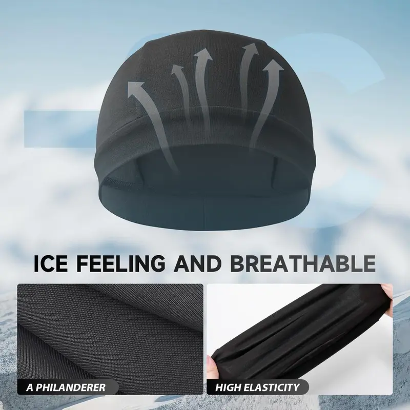 Solid Color Cycling Helmet Liner Cap, Sweat-absorbing Quick Drying Cycling Liner Cap, Multifunctional Elastic Helmet Liner Cap, Breathable Comfortable Cycling Liner Cap for Outdoor Sports Use 4